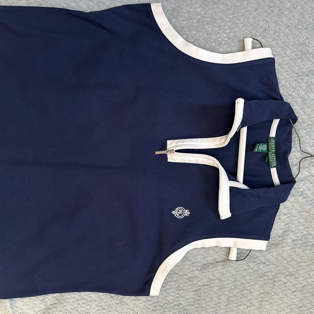 Ralph Lauren Navy Blue Tank Top with White Accents